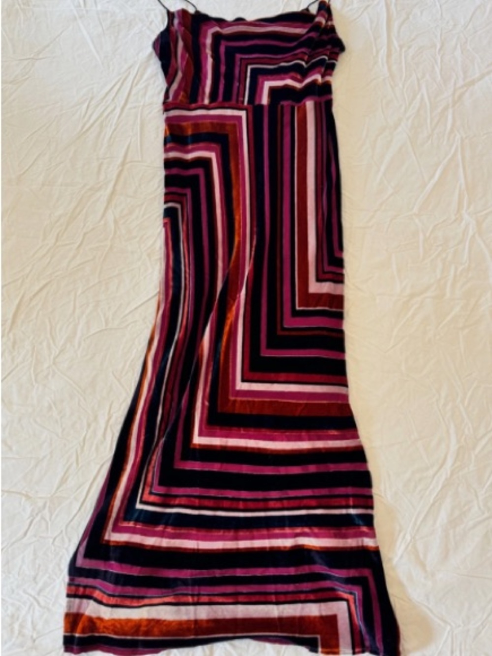 Anthropologie Striped Maxi Dress in Pink, Black & Orange